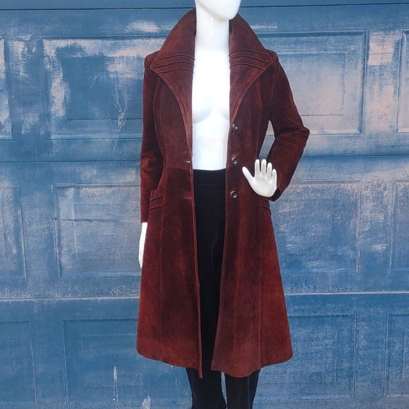 Argentinian Ladies Genuine Suede Leather Full Length Coat (Quilted Lining) - Picture 4 of 17